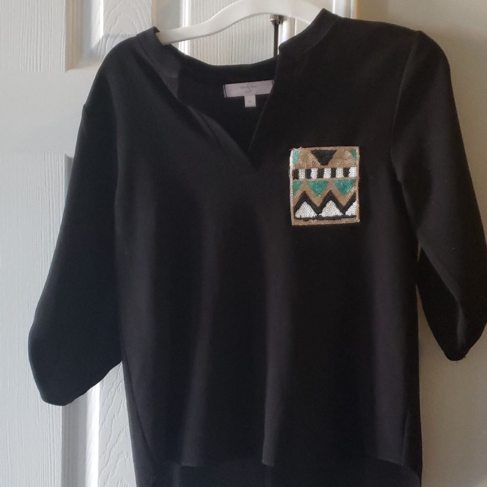 3/4 length hi low blouse